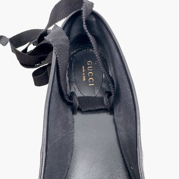 Gucci Evi Interlocking GG Ballet Flats Size 37.5 US 7.5 Beige Python Snake Logo - Picture 4 of 15